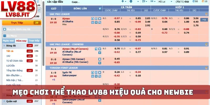 Mẹo chơi thể thao LV88 hiệu quả cho newbie