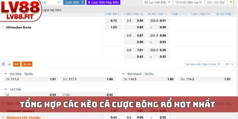 Tổng hợp các kèo cá cược bóng rổ HOT nhất